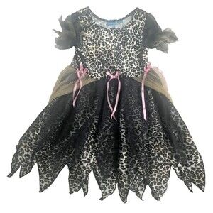 The Children's Place Girl's Cheetah Cat Leopard Costume Dress Halloween Sz 3-4 T